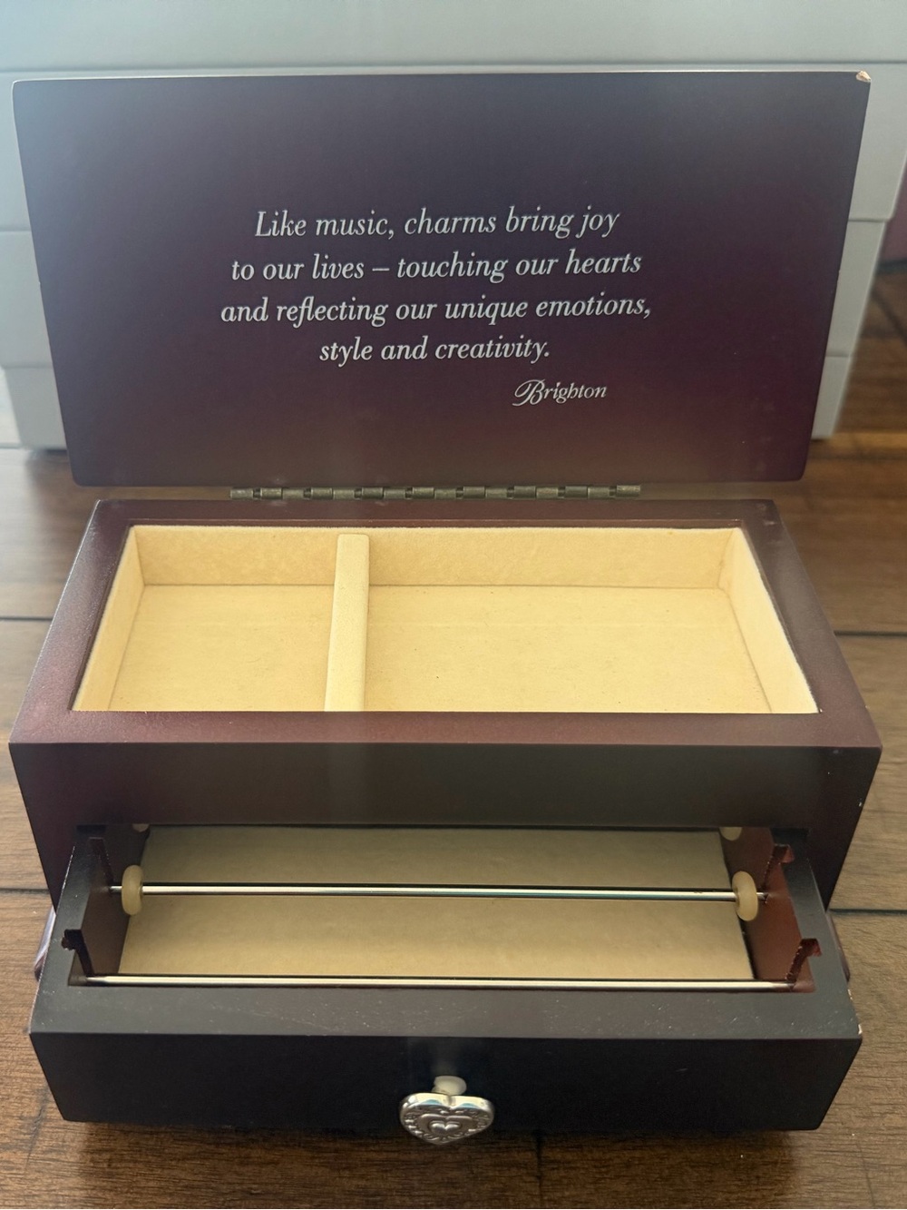 Brighton Jewelry Charm Box with Cream Interior Collectors Designer